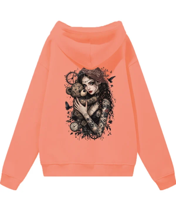 Bluza oversize z kapturem <br>Dziewczyna z misiem gotycki styl