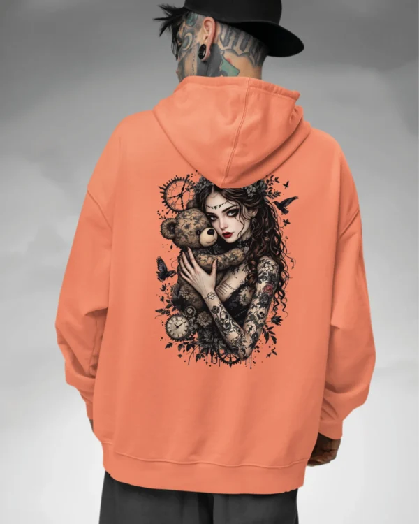 Bluza oversize z kapturem <br>Dziewczyna z misiem gotycki styl