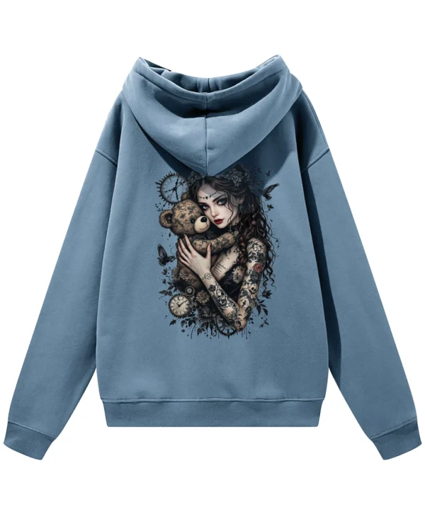 Bluza oversize z kapturem <br>Dziewczyna z misiem gotycki styl