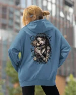 Bluza oversize z kapturem <br>Dziewczyna z misiem gotycki styl