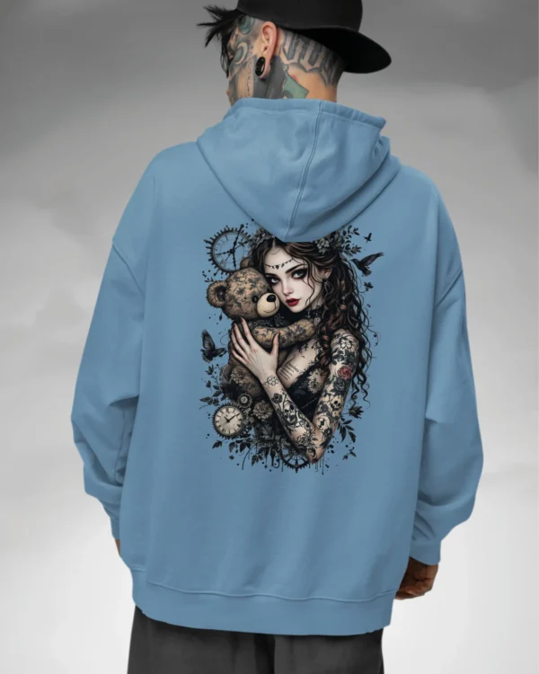 Bluza oversize z kapturem <br>Dziewczyna z misiem gotycki styl