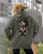 Bluza oversize z kapturem <br>Dziewczyna z misiem gotycki styl