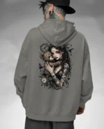 Bluza oversize z kapturem <br>Dziewczyna z misiem gotycki styl
