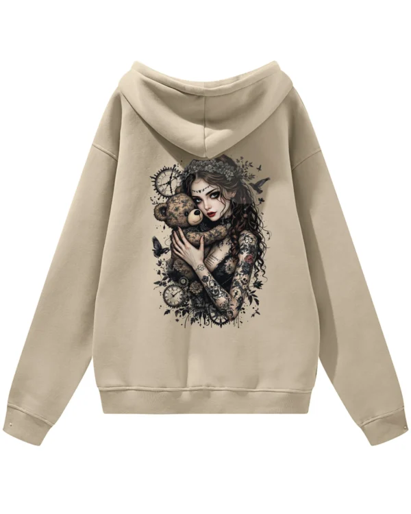 Bluza oversize z kapturem <br>Dziewczyna z misiem gotycki styl