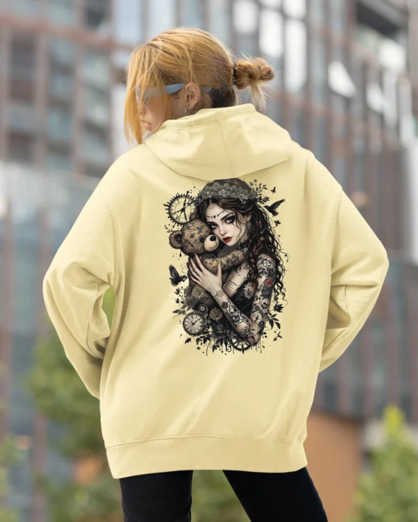 Bluza oversize z kapturem <br>Dziewczyna z misiem gotycki styl