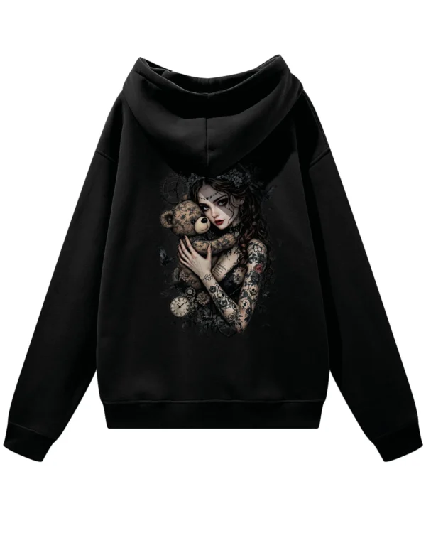 Bluza oversize z kapturem <br>Dziewczyna z misiem gotycki styl