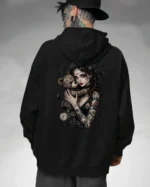 Bluza oversize z kapturem <br>Dziewczyna z misiem gotycki styl