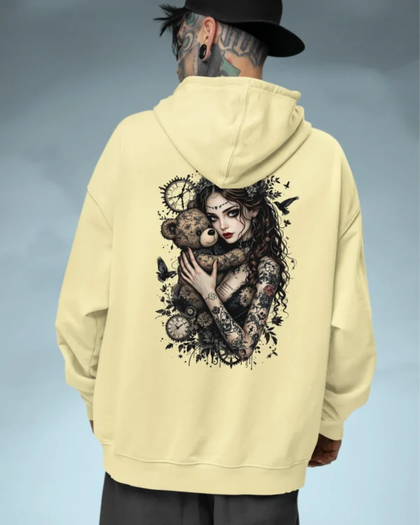 Bluza oversize z kapturem <br>Dziewczyna z misiem gotycki styl