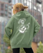Bluza oversize z kapturem <br>Mariachi szkielet z gitarą