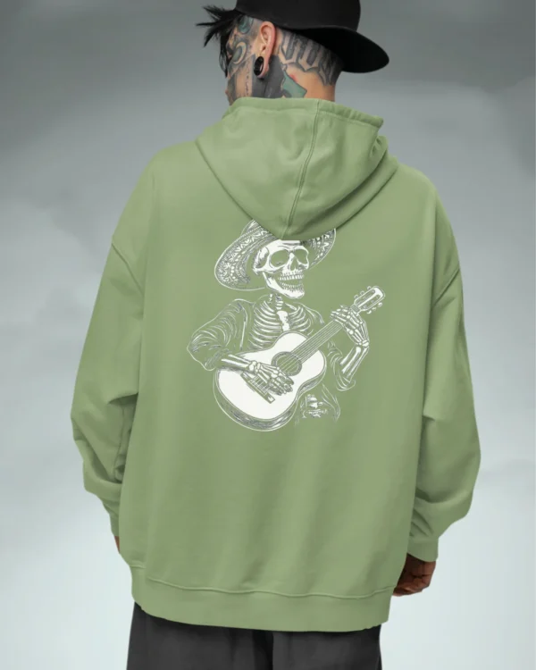 Bluza oversize z kapturem <br>Mariachi szkielet z gitarą