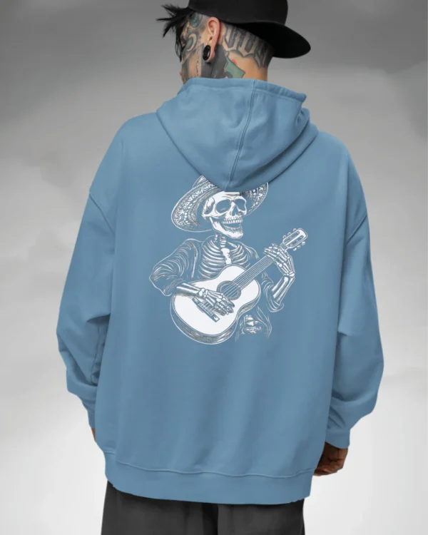 Bluza oversize z kapturem <br>Mariachi szkielet z gitarą