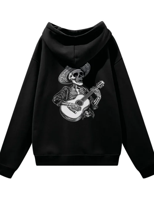 Bluza oversize z kapturem Mariachi szkielet z gitarą