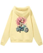 Bluza oversize z kapturem Dziewczyna na motorze