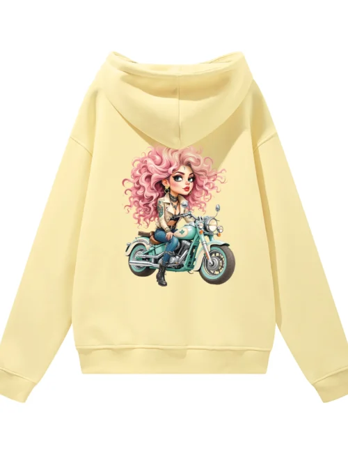 Bluza oversize z kapturem Dziewczyna na motorze