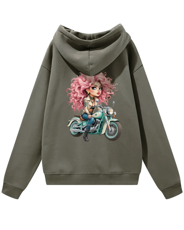 Bluza oversize z kapturem <br>Dziewczyna na motorze