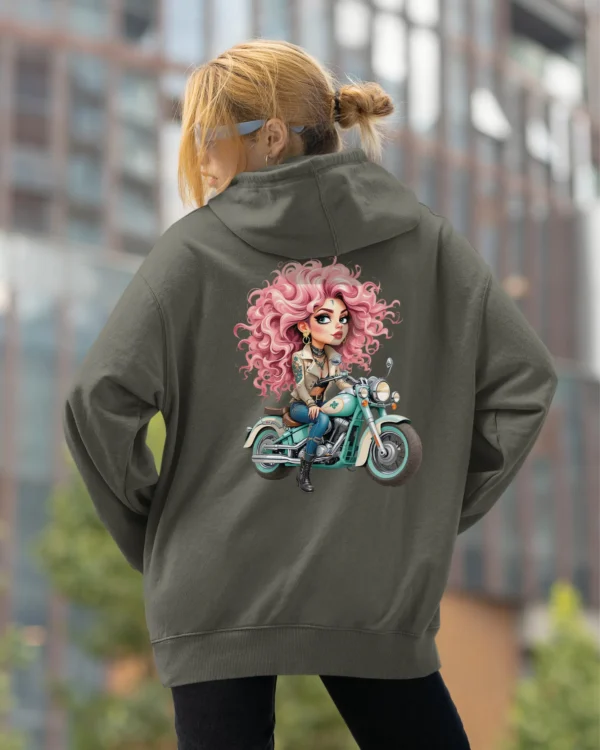 Bluza oversize z kapturem <br>Dziewczyna na motorze