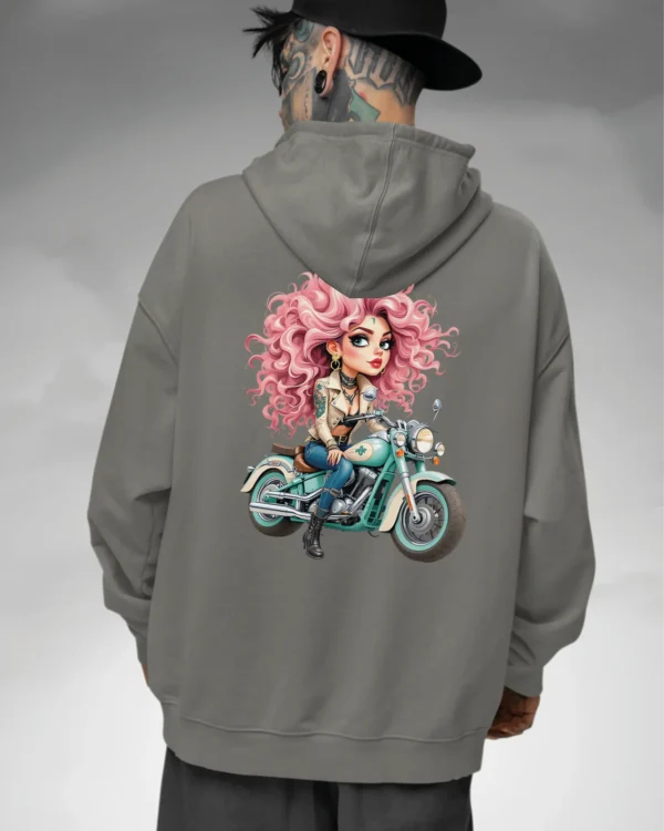 Bluza oversize z kapturem <br>Dziewczyna na motorze