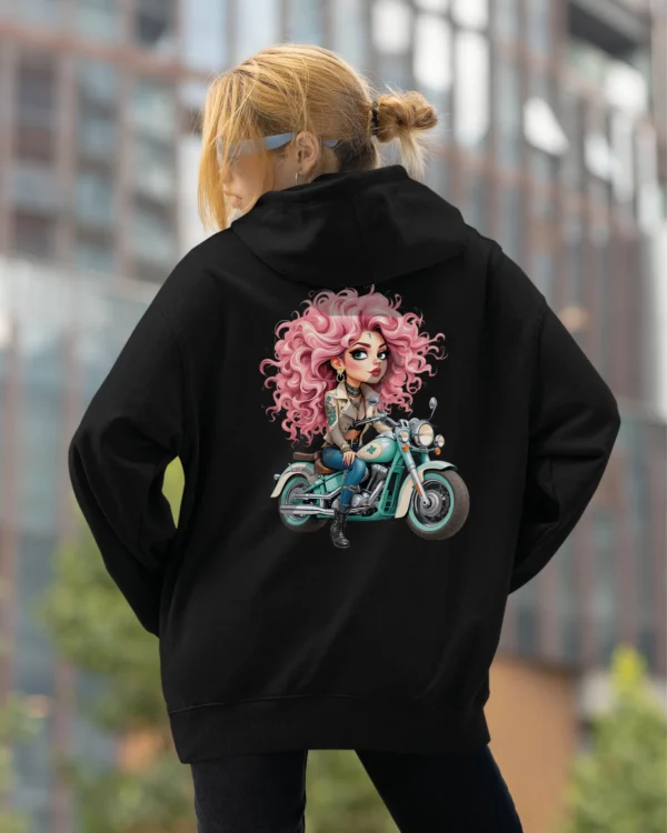 Bluza oversize z kapturem <br>Dziewczyna na motorze