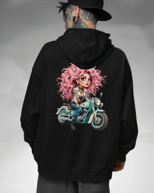 Bluza oversize z kapturem <br>Dziewczyna na motorze