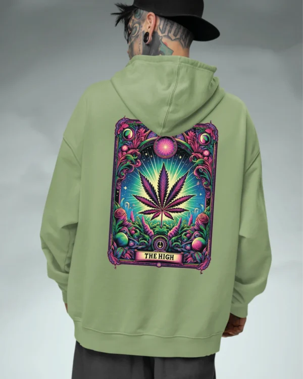 Bluza oversize z kapturem <br>Liść marihuany THE HIGH