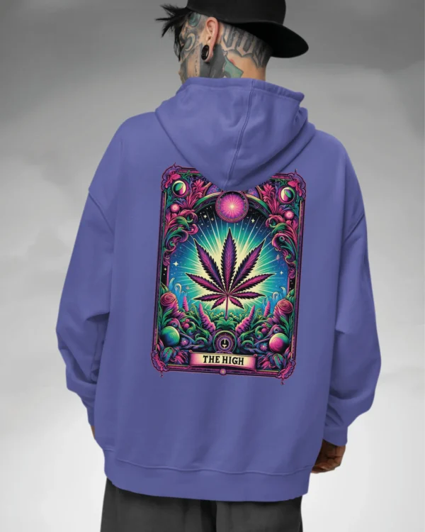 Bluza oversize z kapturem <br>Liść marihuany THE HIGH