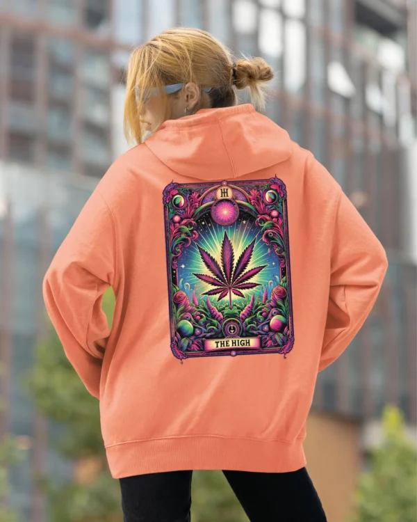 Bluza oversize z kapturem <br>Liść marihuany THE HIGH