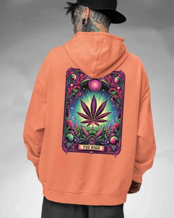 Bluza oversize z kapturem <br>Liść marihuany THE HIGH
