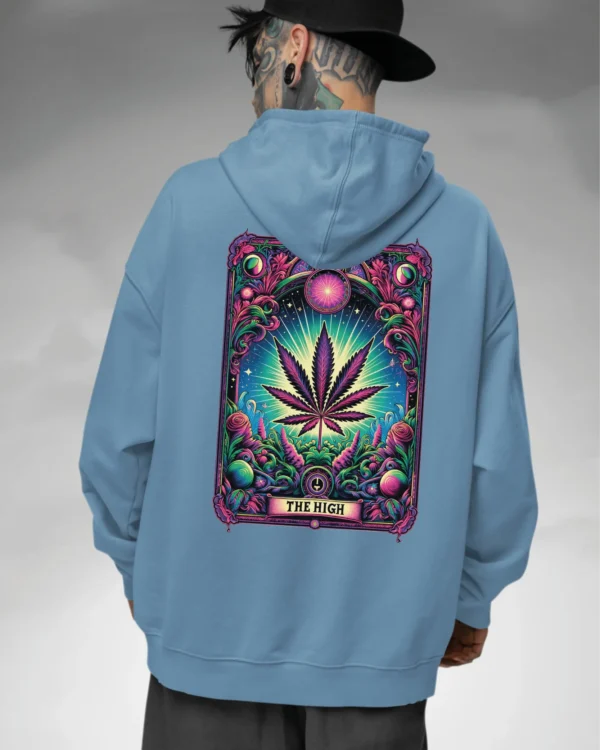 Bluza oversize z kapturem <br>Liść marihuany THE HIGH