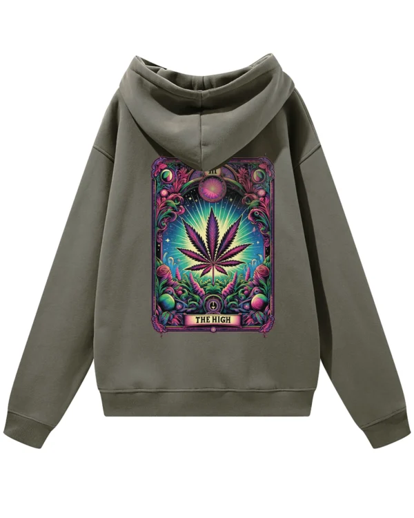 Bluza oversize z kapturem <br>Liść marihuany THE HIGH