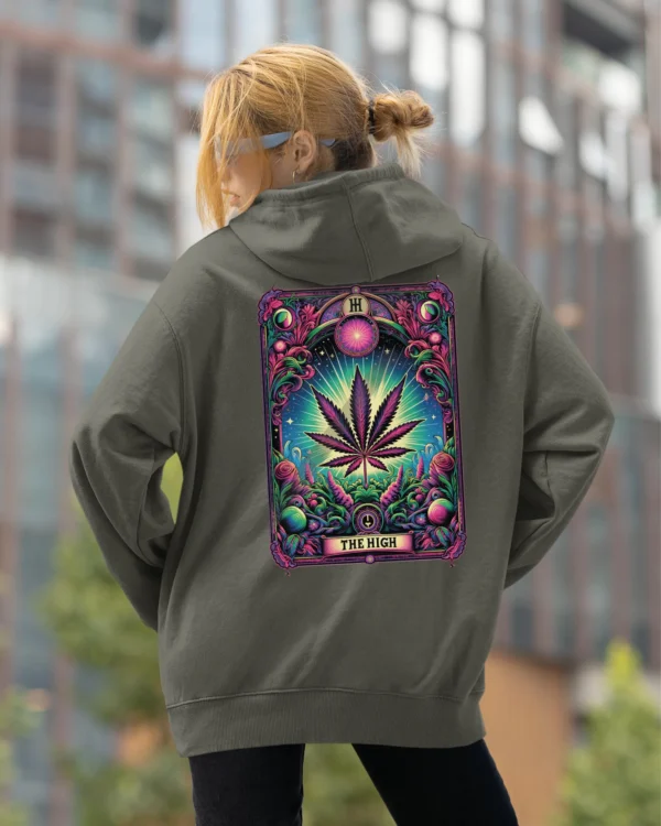 Bluza oversize z kapturem <br>Liść marihuany THE HIGH