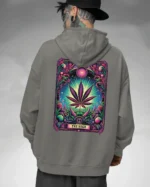 Bluza oversize z kapturem <br>Liść marihuany THE HIGH