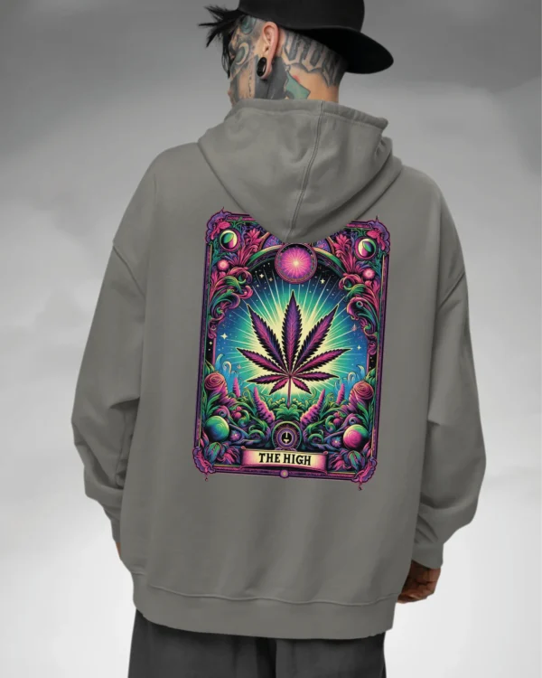 Bluza oversize z kapturem <br>Liść marihuany THE HIGH