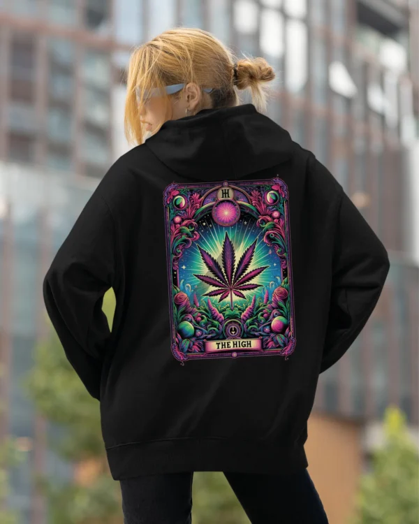Bluza oversize z kapturem <br>Liść marihuany THE HIGH