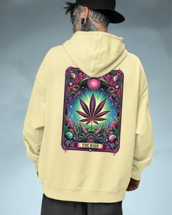 Bluza oversize z kapturem <br>Liść marihuany THE HIGH