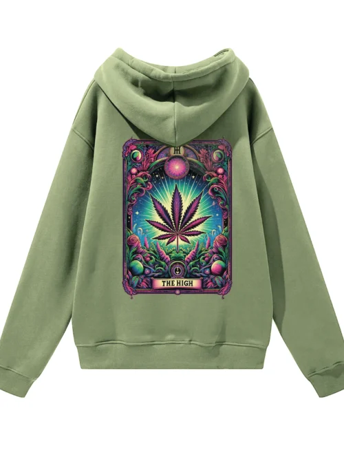 Bluza oversize z kapturem Liść marihuany THE HIGH