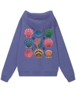 Bluza oversize z kapturem <br>Morski styl z muszelkami