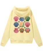 Bluza oversize z kapturem <br>Morski styl z muszelkami