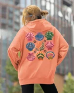 Bluza oversize z kapturem <br>Morski styl z muszelkami