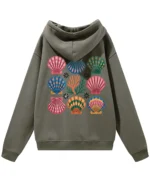 Bluza oversize z kapturem <br>Morski styl z muszelkami