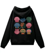 Bluza oversize z kapturem <br>Morski styl z muszelkami