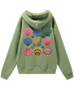 Bluza oversize z kapturem <br>Morski styl z muszelkami