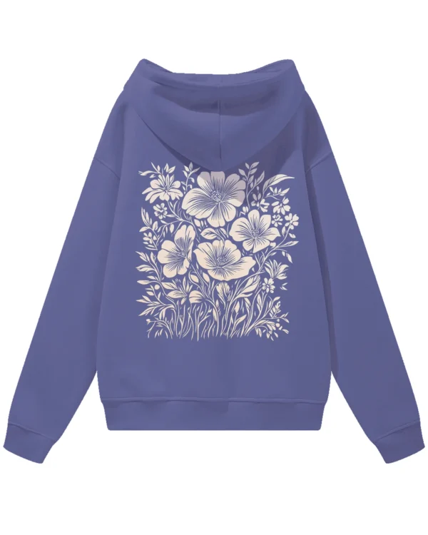 Bluza oversize z kapturem <br>Motyw kwiatów natura i elegancja