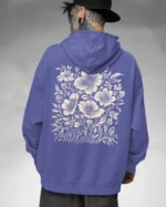 Bluza oversize z kapturem <br>Motyw kwiatów natura i elegancja