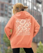 Bluza oversize z kapturem <br>Motyw kwiatów natura i elegancja
