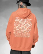 Bluza oversize z kapturem <br>Motyw kwiatów natura i elegancja