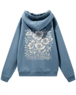 Bluza oversize z kapturem <br>Motyw kwiatów natura i elegancja