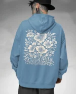 Bluza oversize z kapturem <br>Motyw kwiatów natura i elegancja