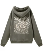 Bluza oversize z kapturem <br>Motyw kwiatów natura i elegancja