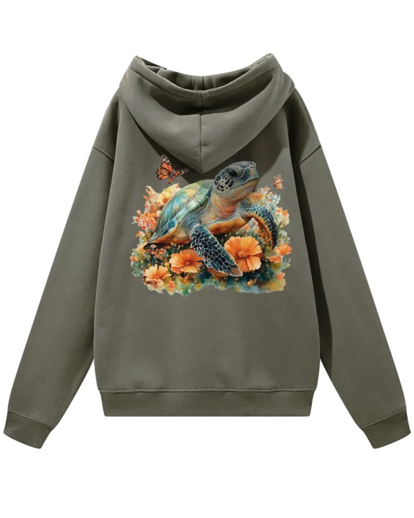 Bluza oversize z kapturem <br>Żółw natura i harmonia