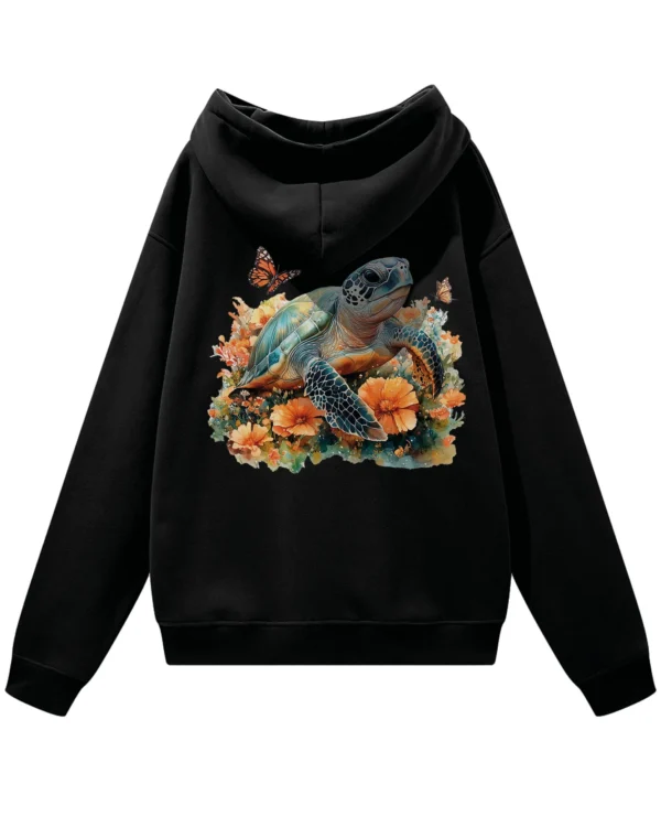 Bluza oversize z kapturem <br>Żółw natura i harmonia